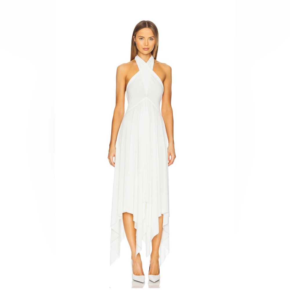Norma‎ Kamali Convertible Midcalf Cream White Dress